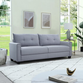 Linen Fabric Upholstery sofa/Tufted Cushions/ Easy, assembly,Light Grey W1700113266