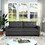 Linen Fabric Upholstery sofa/Tufted Cushions/ Easy, assembly,Dark Grey W1700113269