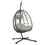 Egg Chair with Stand Indoor Outdoor Swing Chair Patio Wicker Hanging Egg Chair Hanging Basket Chair with Stand for Bedroom Living Room Balcony