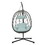 Egg Chair with Stand Indoor Outdoor Swing Chair Patio Wicker Hanging Egg Chair Hanging Basket Chair with Stand for Bedroom Living Room Balcony W1703P163950