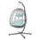 Egg Chair with Stand Indoor Outdoor Swing Chair Patio Wicker Hanging Egg Chair Hanging Basket Chair with Stand for Bedroom Living Room Balcony