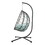 Egg Chair with Stand Indoor Outdoor Swing Chair Patio Wicker Hanging Egg Chair Hanging Basket Chair with Stand for Bedroom Living Room Balcony W1703P163950