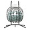 2 Persons Egg Chair with Stand Indoor Outdoor Swing Chair Patio Wicker Hanging Egg Chair Hanging Basket Chair with Stand for Bedroom Living Room Balcony W1703P163953