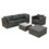 Patio Furniture, Outdoor Furniture, Seasonal PE Wicker Furniture, 6 Set Wicker Furniture with Tempered Glass Coffee Table