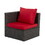 Patio Furniture, Outdoor Furniture, Seasonal PE Wicker Furniture,7 PCS Set Wicker Furniture with Lounger Sofa W1703S00030