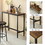 Soft bag bar stool and dining table three-piece set, bar chair with backrest, counter bar table, small square table, suitable for kitchen, restaurant, coffee shop. W1705P145965