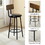 Three-piece round dining table, two-level small dining table with storage, bar table, two upholstered bar chairs with backrest, suitable for restaurants, cafes, bars. W1705P145967