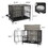 Modern Kennel Dogs room up to 60 LB, Dog crate furniture with Multi-Purpose Rremovable Ttray, Double-Door Dog House, lift Panel, 360 Degree Rotation -3 Height Adjustable Feeding Bowls (Grey)