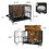 Modern Kennel Dogs room up to 80 LB, Dog crate furniture with Multi-Purpose Rremovable Ttray, Double-Door Dog House, lift Panel, 360 Degree Rotation -3 Height Adjustable Feeding Bowls (Brown)