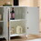 Sideboard Buffet cabinet with 4 doors and removable shelves, for living room, dining room, ivory white W1705P179820
