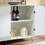 Sideboard Buffet cabinet with 4 doors and removable shelves, for living room, dining room, ivory white W1705P179834