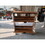 Medieval Modern Independent Shoe Cabinet, 31.5-inch Walnut Shoe Storage Cabinet, Fence Shoe Cabinet with 2 Flip Drawers, Suitable for Corridors and Entrances W1706P311094