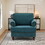 Modern Sofa for Living Room,38"Green Chenille Sofa Couch, Sectional Love Seat Sofa Couch with Brown Legs, Upholstered Sofa for Apartment Bedroom Home Office W1708135965