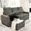 109 inch Overisze - 2 in 1 Pull Out Bed, Sectional Sleeper Sofa with Double Storage Chaise for Living Room, Grey Linen Couch W1708S00032