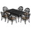 L68.9*W35.42-inch Cas Aluminum Patio Dining Table with Black Frame and Umbrella Hole W1710120506