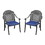 Cast Aluminum Patio Dining Chair 2PCS with Black Frame and Cushions in Random Colors W1710P166003