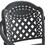 Cast Aluminum Patio Dining Chair 2PCS with Black Frame and Cushions in Random Colors W1710P166003