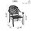 Cast Aluminum Patio Dining Chair 2PCS with Black Frame and Cushions in Random Colors W1710P166003