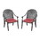 Cast Aluminum Patio Dining Chair 2PCS with Black Frame and Cushions in Random Colors W1710P166004