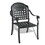 Cast Aluminum Patio Dining Chair 2PCS with Black Frame and Cushions in Random Colors W1710P166004