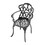 Cast Aluminum Patio Dining Chair 2PCS with Black Frame and Cushions in Random Colors W1710P166005