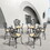 Cast Aluminum Patio Dining Chair 6PCS with Black Frame and Cushions in Random Colors W1710P166007