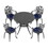 &#216;39.37-inch Cast Aluminum Patio Dining Table with Black Frame and Carved Texture on the Tabletop W1710P166011