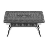 L59.05*W35.43-inch Cast Aluminum Patio Dining Table with Black Frame and Umbrella Hole P-W1710P166013