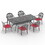L82.68*W41.34-inch Cast Aluminum Patio Dining Table with Black Frame and Umbrella Hole W1710P166020