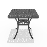 L30.71*W30.71-inch Cast Aluminum Patio Dining Table with Black Frame and Umbrella Hole P-W1710P166024