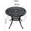 &#216;35.43-inch Cast Aluminum Patio Dining Table with Black Frame and Umbrella Hole W1710P166026