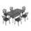 L58.27*W34.65-inch Cast Aluminum Patio Dining Table with Black Frame and Umbrella Hole W1710P166030