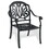 Cast Aluminum Patio Dining Chair 2PCS with Black Frame and Cushions in Random Colors W1710P166051