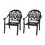 Cast Aluminum Patio Dining Chair 2PCS with Black Frame and Cushions in Random Colors W1710P166051