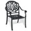 Cast Aluminum Patio Dining Chair 6PCS with Black Frame and Cushions in Random Colors W1710P166053
