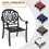 Cast Aluminum Patio Dining Chair 6PCS with Black Frame and Cushions in Random Colors W1710P166053