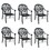 Cast Aluminum Patio Dining Chair 6PCS with Black Frame and Cushions in Random Colors W1710P166053