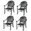 Cast Aluminum Patio Dining Chair 4PCS with Black Frame and Cushions in Random Colors W1710P166054