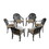 Cast Aluminum Patio Dining Chair 6PCS with Black Frame and Cushions in Random Colors W1710P166057