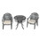 W1710S00045 Black+Aluminium+Yes+Dining Set+Seats 2