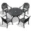 W1710S00064 Black+Aluminium+Yes+Dining Set+Seats 4