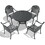 W1710S00070 Black+Aluminium+Yes+Dining Set+Seats 4