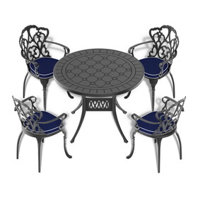 (Cushions in Random Colors)5-Piece Set of Cast Aluminum Patio Furniture with Cushions P-W1710P166011