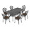 W1710S00084 Black+Aluminium+Yes+Dining Set+Seats 6