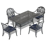 (Cushions in Random Colors)5-Piece Set of Cast Aluminum Patio Furniture with Cushions W1710P166030