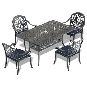 (Cushions in Random Colors)5-Piece Set of Cast Aluminum Patio Furniture with Cushions P-W1710P166030
