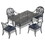 W1710S00085 Black+Aluminium+Yes+Dining Set+Seats 4