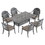 W1710S00088 Black+Aluminium+Yes+Dining Set+Seats 6