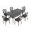 W1710S00090 Black+Aluminium+Yes+Dining Set+Seats 6