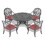 W1710S00091 Black+Aluminium+Yes+Dining Set+Seats 4